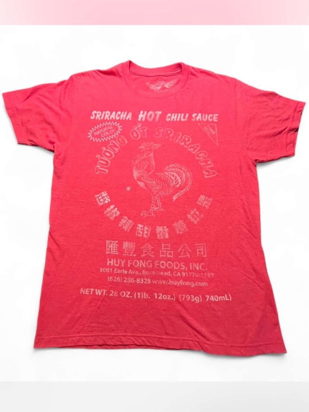 SAVVY Red Sriracha hot chili sauce t-shirt Size M
